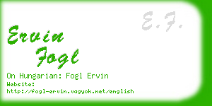 ervin fogl business card